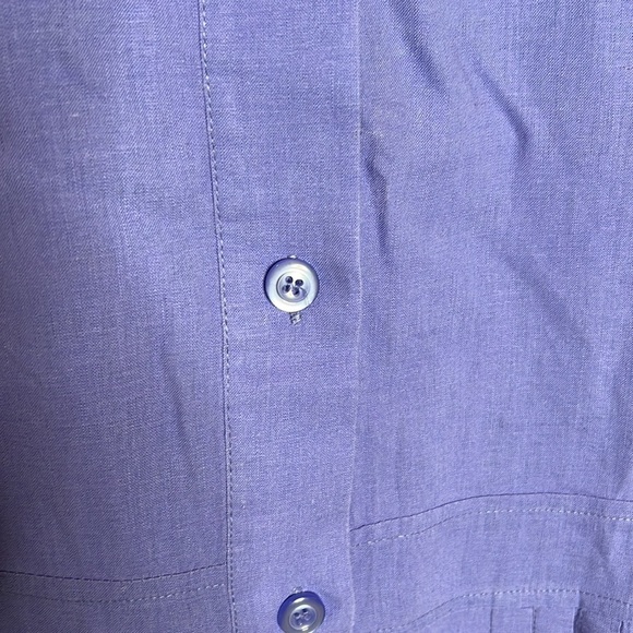 Sandro Lavender Linen Blend Sleeveless Top Pleated Peplum Self Tie Belt Size XL - Picture 3 of 8